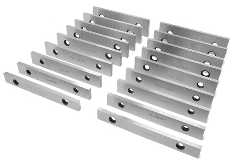 Pro Grade 18 Piece Precision Ground Parallel Gauge Set With Case Nine Pairs Of Hardened Gauges In Six Inch Lengths One Quarter Inch Thick