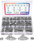 580 Piece Stainless Steel Wood And Sheet Metal Screw Set With 16 Sizes M3 To M6 Phillips Pan Head And Flat Head Self Tapping Screws in box