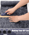 Three Piece Cotton Sound Insulation Blanket for Noise Reduction on Walls and Pipes Helps Kill Annoying Dishwasher Racket with Heavy Duty Acoustic Padding Measuring Sixteen by Forty Eight Inches to Keep Home Chillin, cutting cotton mat with ruler.
