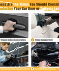 Image showing signs to replace tailgate lock, including mechanical issues, theft damage, and electronic failures.