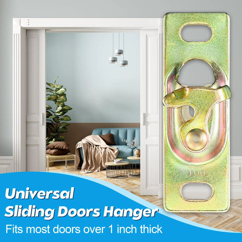 Pocket Door Hardware Kit For RV Sliding Doors Including Hanger Rollers And Connection Plate, Easy Install Assembly