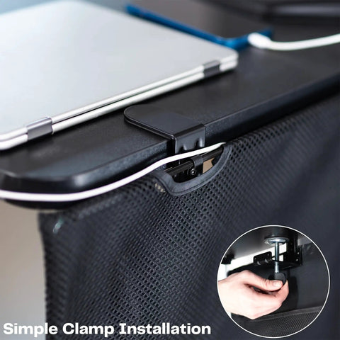 Clamp On 48 Inch Desk Skirt With Dual Top Cable Slots For Hidden Cable Management And A Cleaner Private Workspace installation view