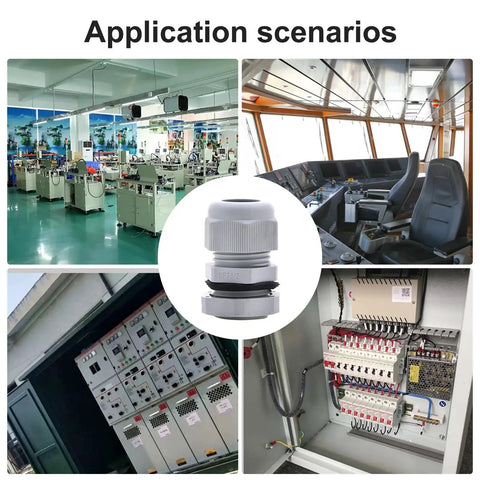 Application scenarios of Waterproof NPT Cable Glands Half Inch Gray Nylon 25 Pack Adjustable Cable Gland Strain Relief Cord Grips Connector.