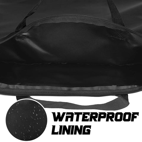 Close-up of Two Pack Go-To Travel Laundry Bag With Large 18 By 23 Inch Wet Bag showing waterproof lining, black color.