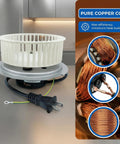 Qt80 Series Bathroom Fan Motor Replacement Compatible With 0695B000 showing motor assembly and copper coil detail