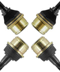 4 Pack Upper And Lower Ball Joints For Honda Rancher ATV Trx Series 350 400 420 Compatible With Trx350 Rancher 2000 2006 Trx400fa Trx400fga Trx420fa Trx420fe Trx420fm Trx420fpa, black and gold suspension joints