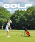 Child swinging club from Kids Golf Club Set For Ages 6 To 8 With Stand Bag Right Hand Driver 7 8 Iron 9 P Iron Putter And Headcover