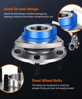 Detailed view of Front Wheel Bearing And Hub Assembly 513121 with steel bolts and quad lid seal design