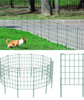 20ft Green Garden Fence Panels For Dogs And Small Animals, Easy Install Rustproof Welded Wire Border, Decorative Outdoor Yard Fence