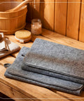 Two Pack Sauna Mats For Inside Saunas, Heat Insulation Natural Felt Floor And Bench Cushions, Grey 43 Inch Long in spa setting