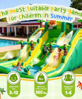 17 Foot Inflatable Water Slide With Built In Pool Climbing Wall And Water Spray Wet And Dry Dual Use Backyard Water Park Gear