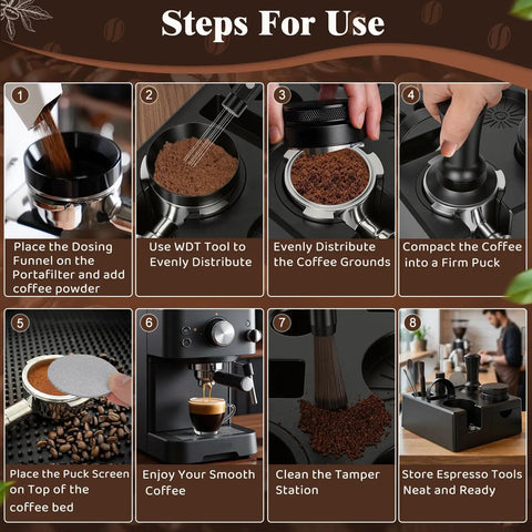Steps For Use of Grab This Legit 10 Piece Espresso Accessories Kit To Level Up Your Morning Routine Featuring A Sleek 51mm Tamping Station
