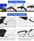 Travel Ready All In One Magnetic Eyeglasses Repair Kit With Screws Nose Pads Tweezers And Precision Screwdrivers for quick fixes instructions