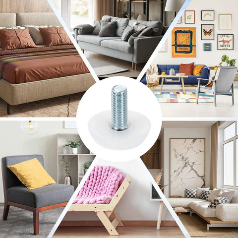 No More Wobbling With These Premium 24 Pack M6 Screw On Table Feet Adjustable Leveling Glides showcased in modern interiors.