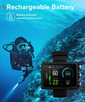 Compact Wrist Dive Computer With USB, Bright High Contrast Screen, Easy To Read Underwater And In Darkness, Long Battery Life