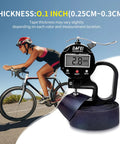 Cyclist beside Rocket Texture Anti Slip Bar Tape For Road Bikes shown with digital thickness gauge, bright aurora color.