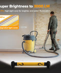 3000LM LED Work Light With Magnetic Under Hood Mount 5200mAh Rechargeable Cordless Pro Grade Mechanic Light For Car Repair Inspection Garage And Emergency Use Yellow with vacuum cleaner indoors