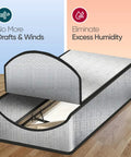 Attic Door Insulation Cover For Pull Down Stairs 25 By 54 By 11 Inches Extra Thick Fireproof Attic Tent Insulator with open flap