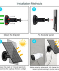 Installation steps for All Day Outdoor Camera Power From IP66 Waterproof Solar Panel with 10 ft cable and bracket