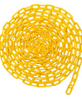 Go-To Yellow Plastic Chain 25 Ft 1.42 Inch Link High Visibility Barrier for Crowd Control Parking Lot Driveway Construction Fence