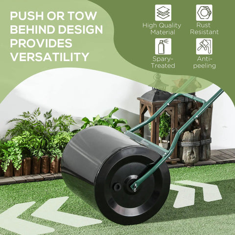 20 Inch Push And Tow Behind Lawn Roller With 16 Gallon Water Or Sand Fill Ideal For Flattening Sod And Smoothing Uneven Lawns