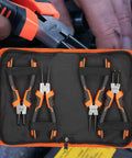 Heavy Duty Snap Ring Pliers Set 7 Inch 4 Piece Internal External Circlip Tools With Straight And 90 Degree Bent Jaws in pouch