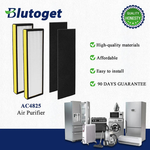 Replacement Air Filter Bundle B For AC4825 Series Includes 2 AC4825 Filters And 2 Carbon Pre Filters With Double Layer Filtration