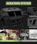 Outdoor No-Fuss Compost Tumbler 43 Gallon Dual Chamber BPA Free Large Bin With 360 Degree Rotating Tumbling Design Aeration System