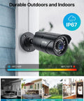 2MP 1080p Hybrid 4 In 1 HD CVI TVI AHD CVBS Bullet Security Camera for Indoor Outdoor Use mounted on a wall, weatherproof