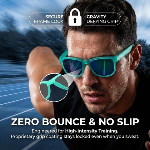 Square Polarized Sunglasses For Women And Men With Mirror Lenses No Bounce No Slip Lock It In For Running Cycling Fishing