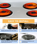 Step-by-step guide to installing 2 Pack MP21YA 8 Inch Electric Range Burner Elements Replacement on a stove.