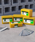 14 Gauge Concrete T Nails 1 1/2 Inch 800 PCS Total For Electric And Pneumatic Nailers, 2 Boxes Of 400 Nails, Smooth Feeding, Less Bending For Poured Basement Walls And Concrete For Pros And DIYers, boxed nails by cinder blocks
