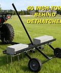 Tow Behind Dethatcher With 40 Inch Wide Working Surface And 20 Spring Steel Tines for use with ATVs and mowers on a lawn