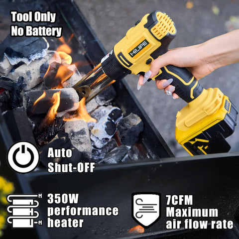 Cordless Heat Gun For DeWALT 20V Battery Tool Only No Battery Included With Two Temperature Settings Up To 1022F 550C in use near coals