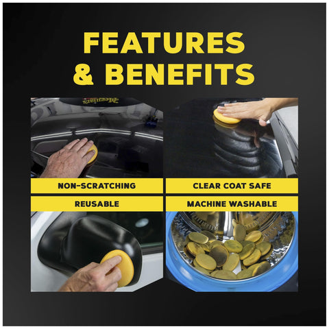 4 Inch Foam Applicator Pads For Car Polish And Wax Great For Pro Detailers And DIY Auto Pros Ultra Soft Tight Cell Foam 4 Pack features