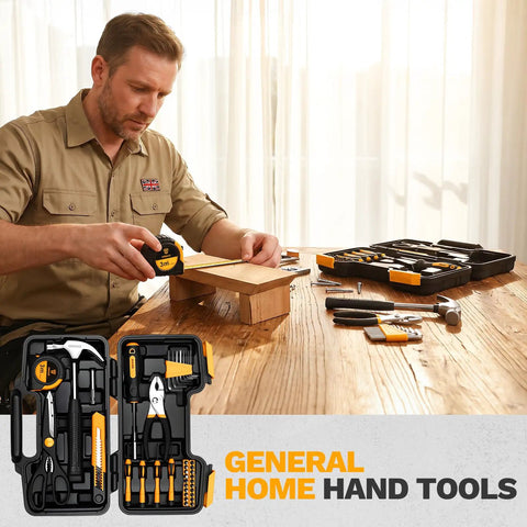 Nifty 39 Piece Hand Tool Set With Sturdy Orange Case For Apartment Quick Fixes And Dorm Room Must Haves Sweet Starter Rig For Weekend Warrior And No Sweat Jobs