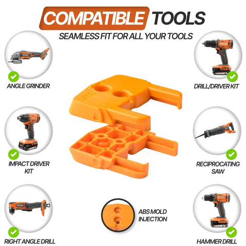 Cordless Tool Organizer Mounts Pack Of 3 For 18V To 20V RIDGID Tools, Heavy Duty Power Tool Holder with compatible tool examples.
