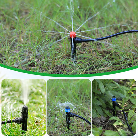60 Pcs Drip Irrigation Emitters For One Quarter Inch Tubing With Adjustable Flow Misting Emitters And Sprayer Drippers