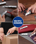Three Piece Quick Change Folding Pocket Utility Knife Set With Belt Clip cutting in various scenarios