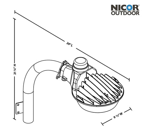 Dorado 36W Outdoor LED Wall Mount Cylinder Light in Bronze Go To Outdoor Lighting Solution with technical dimensions diagram