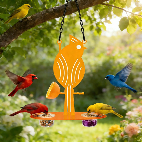 Oriole Bird Feeder Hanging Outdoor Decor With Clear PP Bowl Perch And Attachment Prongs For Clementines Mandarins And Oranges