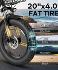 Dope Fat Tire Electric Trike For Adults With 750W Peak Motor, Smooth Power, And 20 Plus MPH Top Speed, Built For Easy Hills, City Cruising, And Light Trails, A Versatile Everyday Ride That Handles Rough Roads With Confidence. 20x4.0 fat tire wheel for city road, snow, mountain, and beach