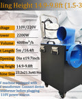 No Sweat Heavy Duty Movable Dust Collector For Central Air Conditioning Duct Cleaning, 220V machine with blue exhaust, 4000m³/h airflow.