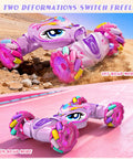 Pink Gesture Sensing Remote Control Car For Kids Age 6 To 12 4WD Hand Controlled Stunt RC Car with Lights and Music in off-road and on-road modes.