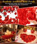 Flameless LED Tealight Candles Set With Rose Petals for Romantic Date Night Table Decor 24 Pcs Tealights and Thousands of Artificial Petals