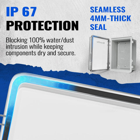 IP67 Waterproof Electrical Junction Box Outdoor Weatherproof Case Clear ABS And Steel For Garden Deck Patio diagram