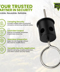 12 Gauge Perimeter Alarm Adapter with features like camping security and loud alert output for outdoor protection.