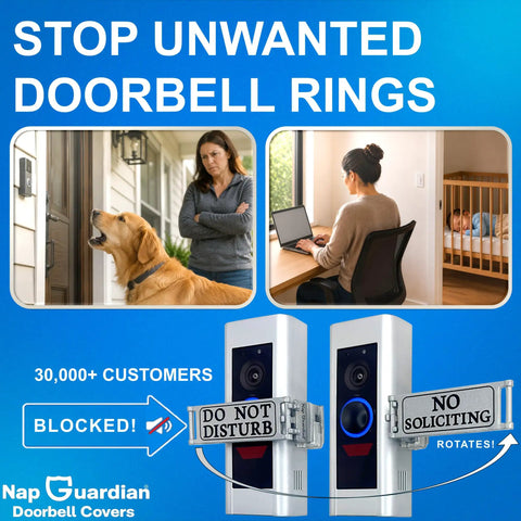 Universal No Soliciting Doorbell Cover That Blocks The Button And Lets You Rotate Do Not Disturb Sign To Stop Ringing For Sleep Work From Home Naps And Quiet Moments Without Interruptions, metal cover