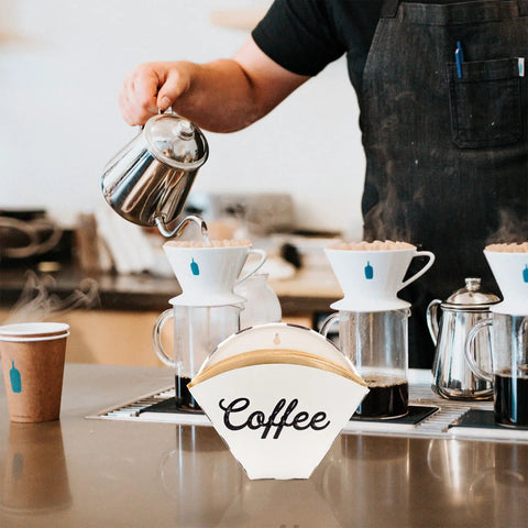 Enamelware Coffee Filter Holder Wall Mount Cone Shaped White Vintage Farmhouse Style Filter Storage Container With Distressed White Finish And Black Lettering For Classic Kitchen Organization