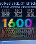60 Percent Wired Mechanical Gaming Keyboard With Magnetic Switches 8000Hz Polling Rate 0.08Ms Latency featuring RGB backlight effects.